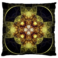 Fractal Yellow Gold Decorative Standard Flano Cushion Case (two Sides) by Wegoenart