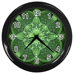 Fractal Green St Patrick S Day Wall Clock (black) by Wegoenart