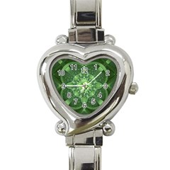 Fractal Green St Patrick S Day Heart Italian Charm Watch by Wegoenart