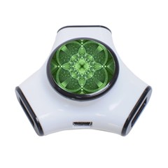 Fractal Green St Patrick S Day 3-port Usb Hub by Wegoenart