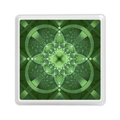 Fractal Green St Patrick S Day Memory Card Reader (square) by Wegoenart