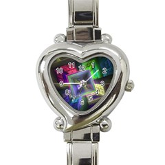 Perspective Technology Fractal Heart Italian Charm Watch by Wegoenart