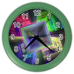 Perspective Technology Fractal Color Wall Clock by Wegoenart