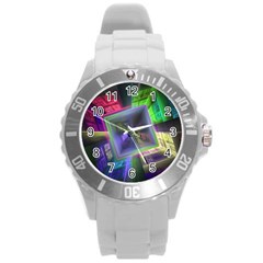 Perspective Technology Fractal Round Plastic Sport Watch (l) by Wegoenart