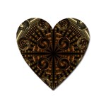 Fractal Circle Globes Geometric Heart Magnet Front