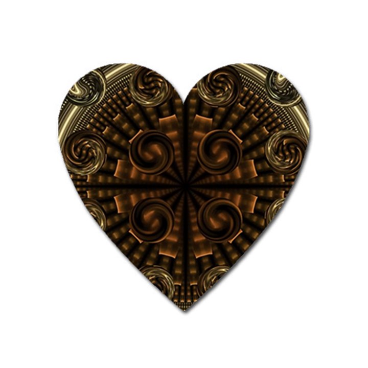 Fractal Circle Globes Geometric Heart Magnet