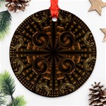 Fractal Circle Globes Geometric Round Ornament (Two Sides) Front