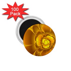 Fractal Yellow Flower Floral 1 75  Magnets (100 Pack)  by Wegoenart