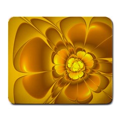 Fractal Yellow Flower Floral Large Mousepads by Wegoenart