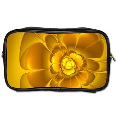 Fractal Yellow Flower Floral Toiletries Bag (two Sides) by Wegoenart