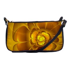 Fractal Yellow Flower Floral Shoulder Clutch Bag by Wegoenart