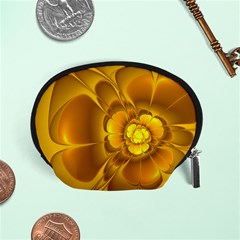 Fractal Yellow Flower Floral Accessory Pouch (small) by Wegoenart