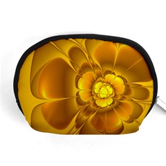 Fractal Yellow Flower Floral Accessory Pouch (medium) by Wegoenart