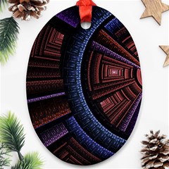 Fractal Circle Pattern Curve Ornament (oval) by Wegoenart