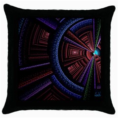 Fractal Circle Pattern Curve Throw Pillow Case (black) by Wegoenart