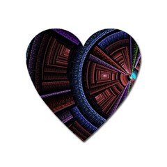 Fractal Circle Pattern Curve Heart Magnet by Wegoenart