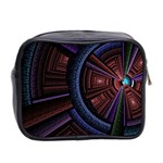 Fractal Circle Pattern Curve Mini Toiletries Bag (Two Sides) Back