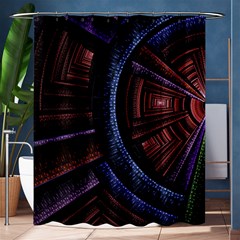 Fractal Circle Pattern Curve Shower Curtain 60  X 72  (medium)  by Wegoenart