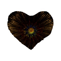 Fractal Golden Spiral Geometry Standard 16  Premium Heart Shape Cushions by Wegoenart