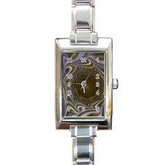 Fractal Waves Whirls Modern Rectangle Italian Charm Watch by Wegoenart