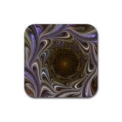 Fractal Waves Whirls Modern Rubber Coaster (square)  by Wegoenart