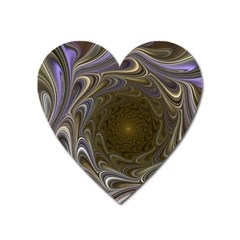 Fractal Waves Whirls Modern Heart Magnet by Wegoenart