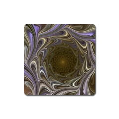 Fractal Waves Whirls Modern Square Magnet by Wegoenart