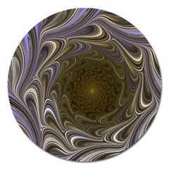 Fractal Waves Whirls Modern Magnet 5  (round) by Wegoenart