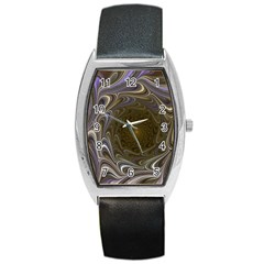 Fractal Waves Whirls Modern Barrel Style Metal Watch by Wegoenart