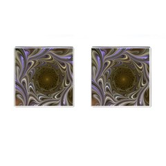 Fractal Waves Whirls Modern Cufflinks (square) by Wegoenart