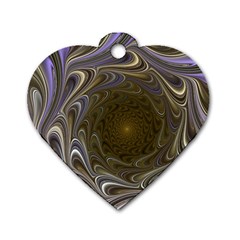 Fractal Waves Whirls Modern Dog Tag Heart (one Side) by Wegoenart