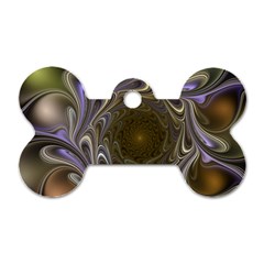 Fractal Waves Whirls Modern Dog Tag Bone (two Sides) by Wegoenart