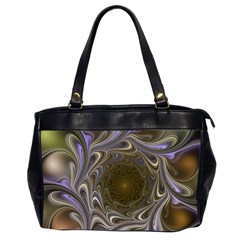 Fractal Waves Whirls Modern Oversize Office Handbag (2 Sides) by Wegoenart