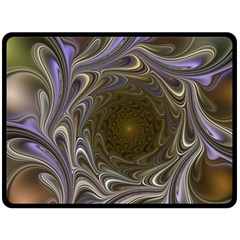 Fractal Waves Whirls Modern Double Sided Fleece Blanket (large)  by Wegoenart