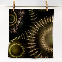 Fractal Steampunk Gears Fantasy Face Towel by Wegoenart