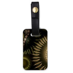 Fractal Steampunk Gears Fantasy Luggage Tags (one Side)  by Wegoenart