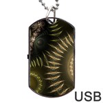 Fractal Steampunk Gears Fantasy Dog Tag USB Flash (Two Sides) Front