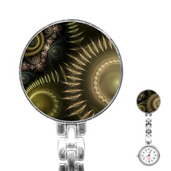 Fractal Steampunk Gears Fantasy Stainless Steel Nurses Watch by Wegoenart