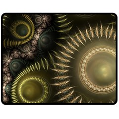 Fractal Steampunk Gears Fantasy Double Sided Fleece Blanket (medium)  by Wegoenart