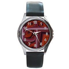 Petals Pattern Design Texture Round Metal Watch by Wegoenart