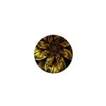 Fractal Floral Gold Golden 1  Mini Buttons Front