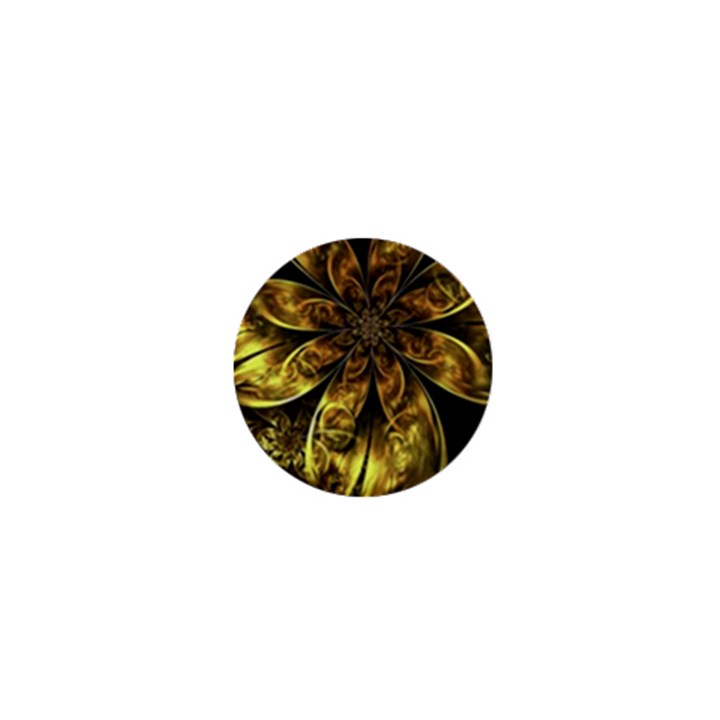 Fractal Floral Gold Golden 1  Mini Buttons