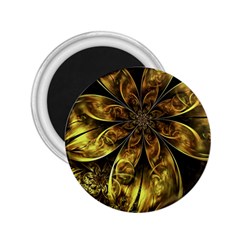 Fractal Floral Gold Golden 2.25  Magnets