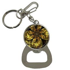 Fractal Floral Gold Golden Bottle Opener Key Chains by Wegoenart