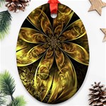 Fractal Floral Gold Golden Oval Ornament (Two Sides) Front