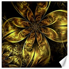 Fractal Floral Gold Golden Canvas 12  x 12 