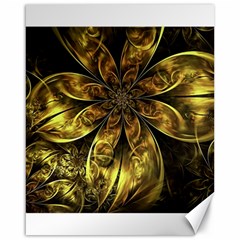 Fractal Floral Gold Golden Canvas 16  x 20 