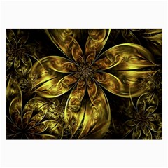 Fractal Floral Gold Golden Large Glasses Cloth (2-Side)