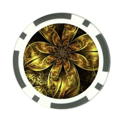 Fractal Floral Gold Golden Poker Chip Card Guard