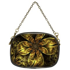 Fractal Floral Gold Golden Chain Purse (One Side)